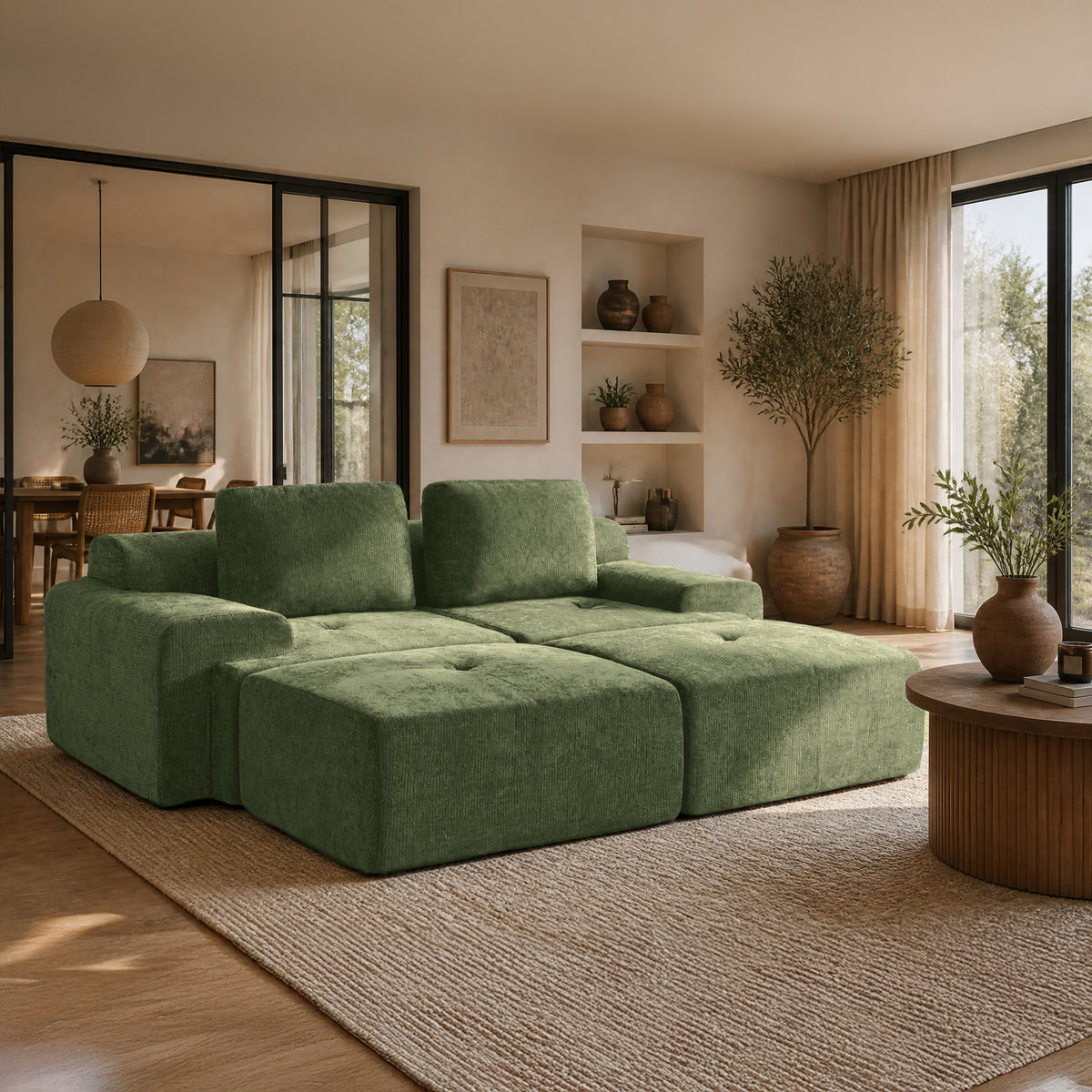 85" Oversized Cloud Modular Sofa, High Back & Extra Deep Seat, No Assembly Required Soft Chenille, Single Seat,Gray