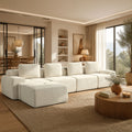 159" L-Shaped Oversized Cloud Couch, Modular Sectional Sofa with High Back & Extra Deep Seat, No Assembly Required, Plush Chenille, Beige