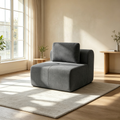 37" Oversized Cloud Modular Sofa, High Back & Extra Deep Seat, No Assembly Required Soft Chenille, Single Seat,Dark Grey