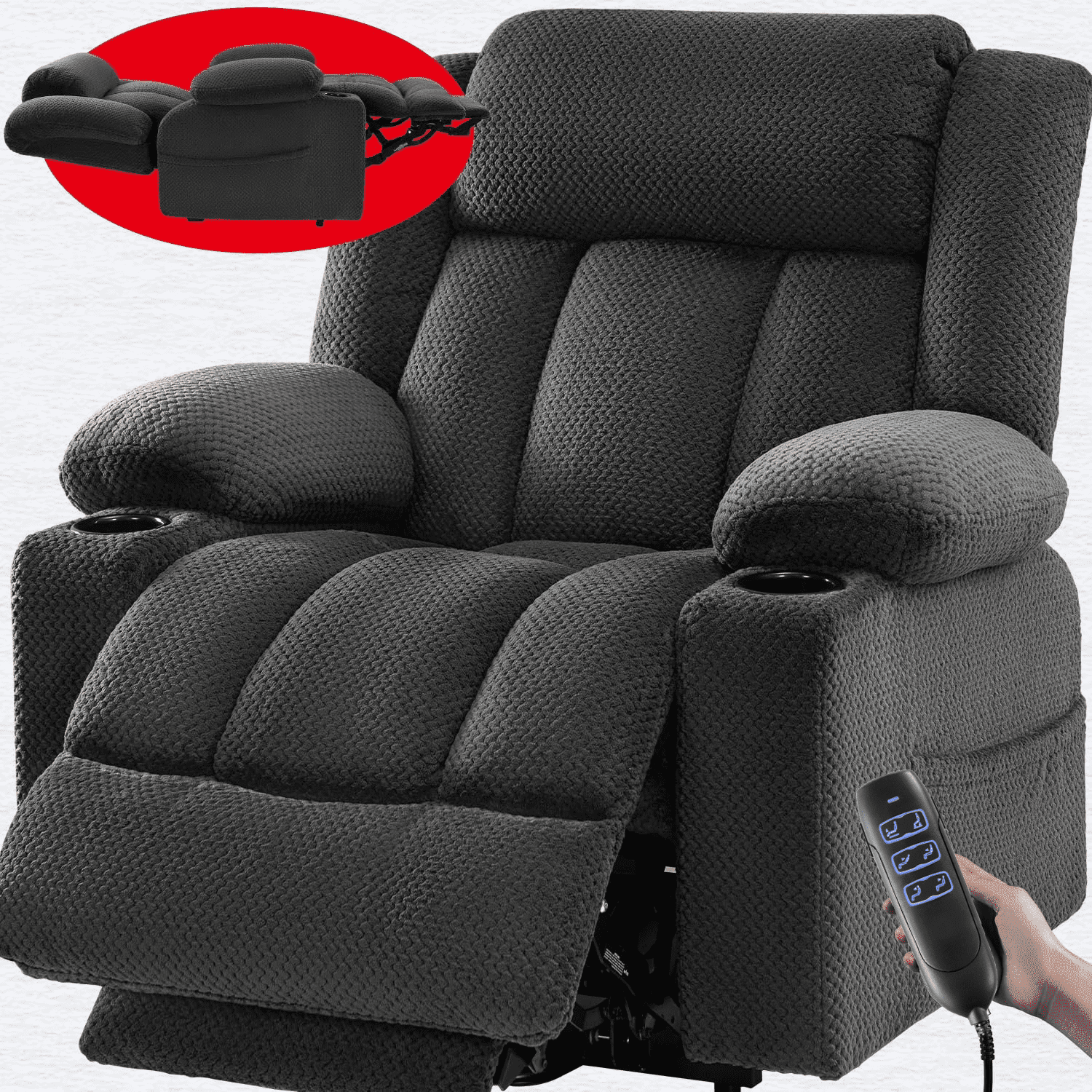 Triple Motor Large-Wide Power Lift Recliner Chair for Elderly Big and Tall with Heat and Massage