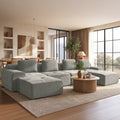 159" U-Shaped Oversized Cloud Couch, Modular Sectional Sofa with High Back & Extra Deep Seat, No Assembly Required, Plush Chenille, Light Grey