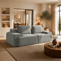 85" Oversized Cloud Modular Sofa, High Back & Extra Deep Seat, No Assembly Required Soft Chenille, 2 Seat,Light Gray