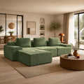 122" Modular Sectional Sofa-L-Shaped Oversized Cloud Couch with High Back & Extra Deep Seat, No Assembly Required, Plush Chenille, 4 Seat, Green