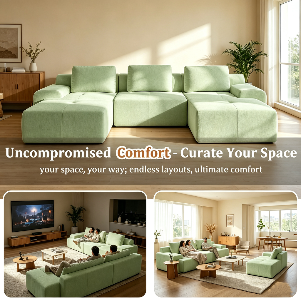 85" Oversized Cloud Modular Sofa, High Back & Extra Deep Seat, No Assembly Required Soft Chenille, Single Seat,Gray