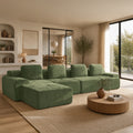 159" L-Shaped Oversized Cloud Couch, Modular Sectional Sofa with High Back & Extra Deep Seat, No Assembly Required, Plush Chenille, Green
