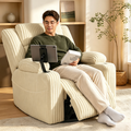 Large Wide Power Lift Recliner Chair for Elderly, Oversized Recliner with Power Headrest, Heat and Massage, Extended Footrest, USB Ports, Cup Holders and Storage Pockets, Khaki