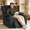 Large Wide Power Lift Recliner Chair for Elderly, Oversized Recliner with Power Headrest, Heat and Massage, Extended Footrest, USB Ports, Cup Holders and Storage Pockets, Dark Gray