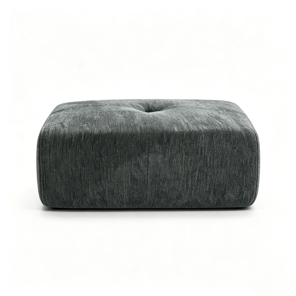 37" Oversized Modular Sofa Ottoman, Soft Chenille Fabric Couch with Deep Seat, High Back Design, No Assembly,Dark Gray