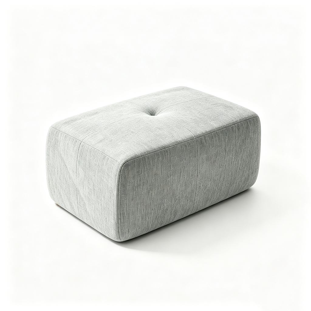 37" Oversized Modular Sofa Ottoman, Soft Chenille Fabric Couch with Deep Seat, High Back Design, No Assembly, Light Gray
