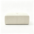 37" Oversized Modular Sofa Ottoman, Soft Chenille Fabric Couch with Deep Seat, High Back Design, No Assembly, Warm White