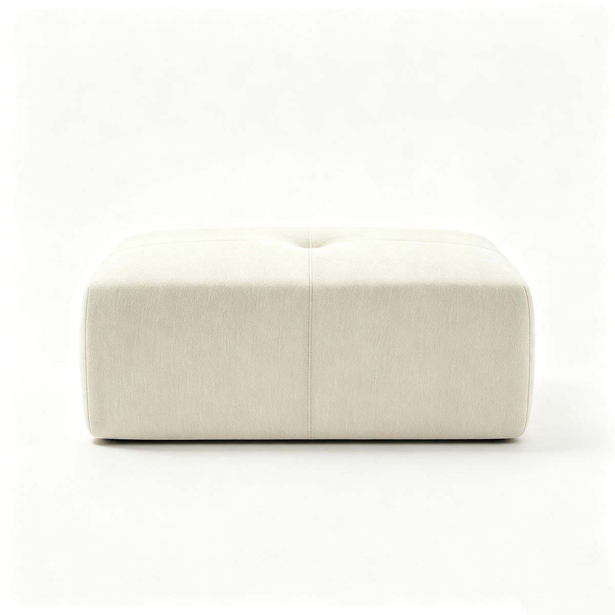 37" Oversized Modular Sofa Ottoman, Soft Chenille Fabric Couch with Deep Seat, High Back Design, No Assembly, Warm White