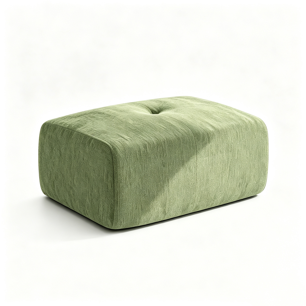 37" Oversized Modular Sofa Ottoman, Soft Chenille Fabric Couch with Deep Seat, High Back Design, No Assembly, Green