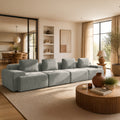 159" L-Shaped Oversized Cloud Couch, Modular Sectional Sofa with High Back & Extra Deep Seat, No Assembly Required, Plush Chenille, Light Grey