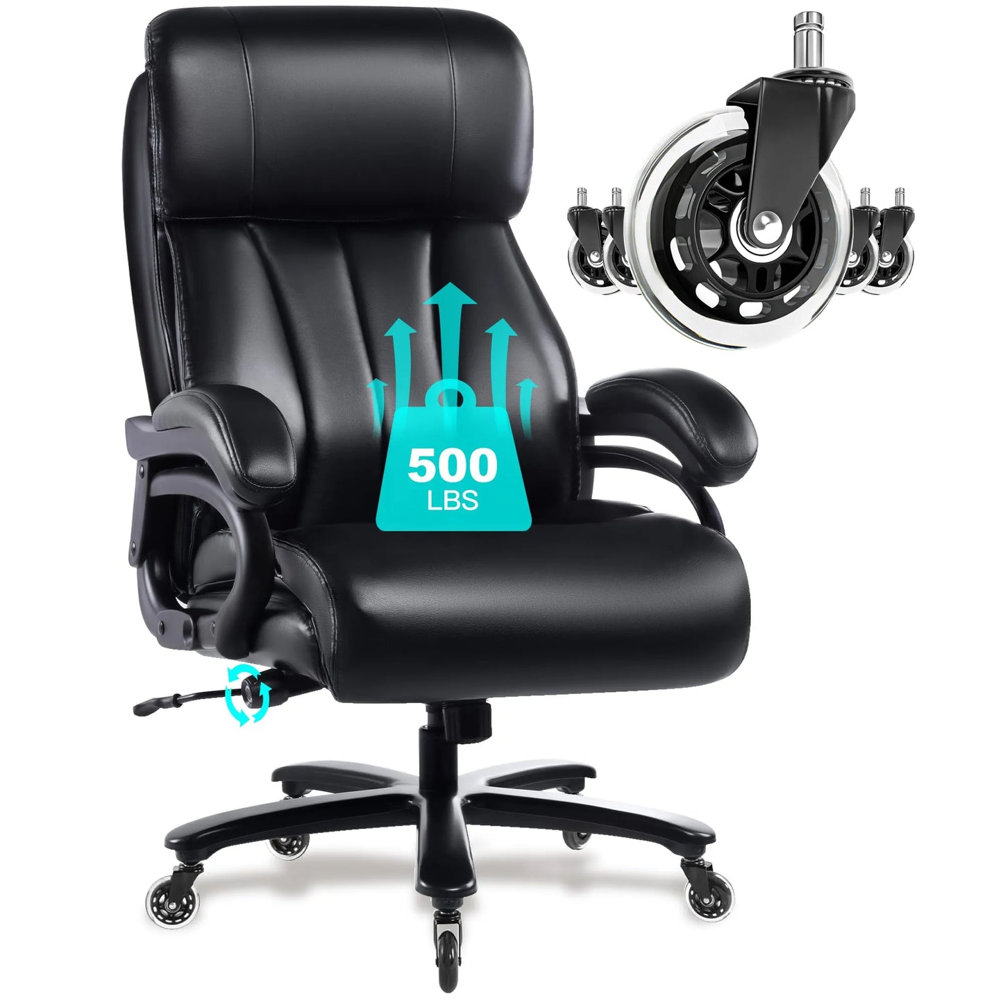 Big and Tall Office Chair 500lbs, Black