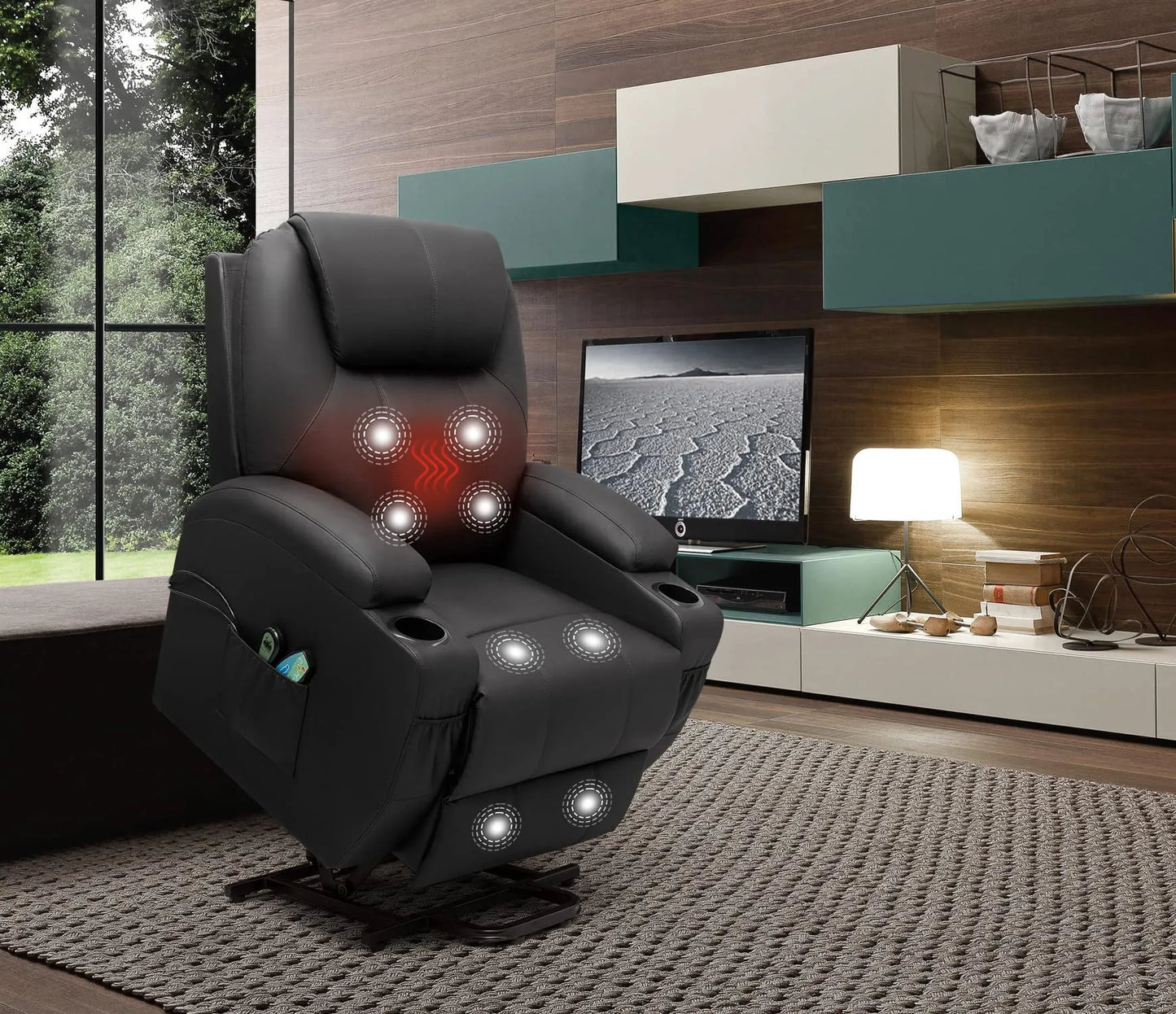 Electric Power Lift Recliner Chair for Elderly, Black